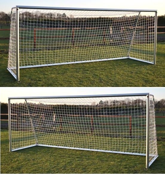 2 x Aluminium Fußballtor mit Netz 5m x 2m für Outdoor