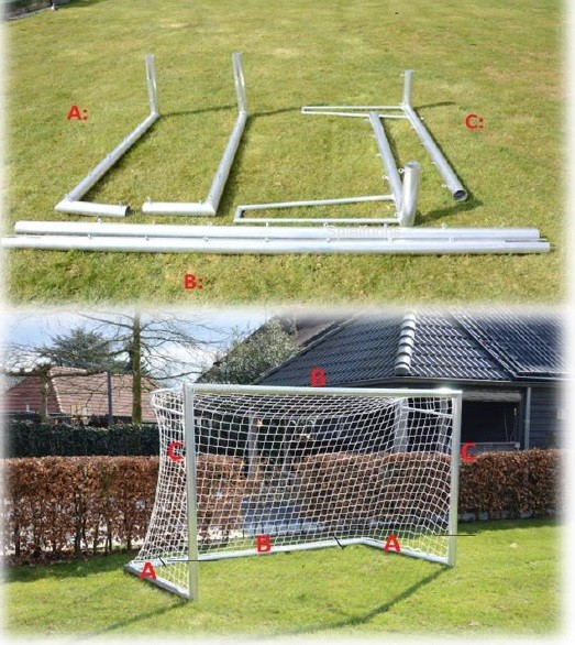 Aluminium Tor Fußballtor 3 x 2 m mit Netz für Outdoor Spielfuchs