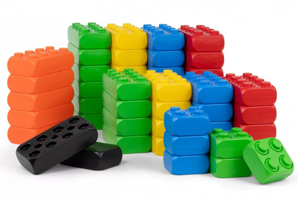 53 Stück XXL Funblocks Grund Set Spielbausteine, Jumbo Bausteine, Bausteine Set