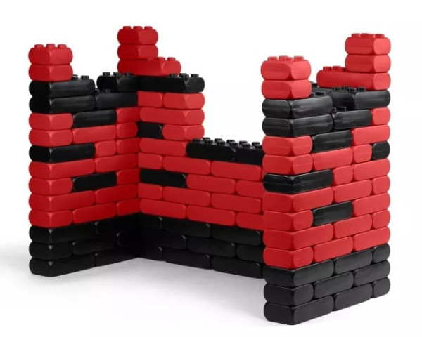 118 Stück XXL Fun-Blocks Ritterburg rot-schwarz, Spielbausteine, Bausteine 