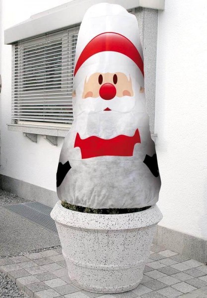 Winterschutzhaube Nikolaus Motiv, 130 cm x 160 cm, Frostschutz, Vlieshaube, Winterschutz für Pflan