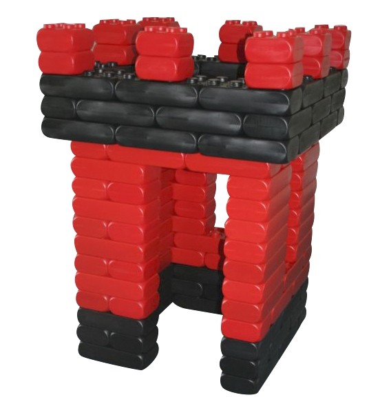 128 Stück XXL Fun-Blocks Ritterburg rot-schwarz, Spielbausteine, Bausteine