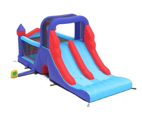 Hüpfburg Double Mega Slide Blau/Rot 