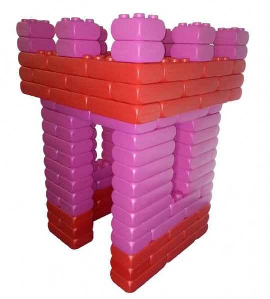 128 Stück XXL Fun-Blocks Prinzessinburg pink-rot, Spielbausteine, Bausteine von ESDA