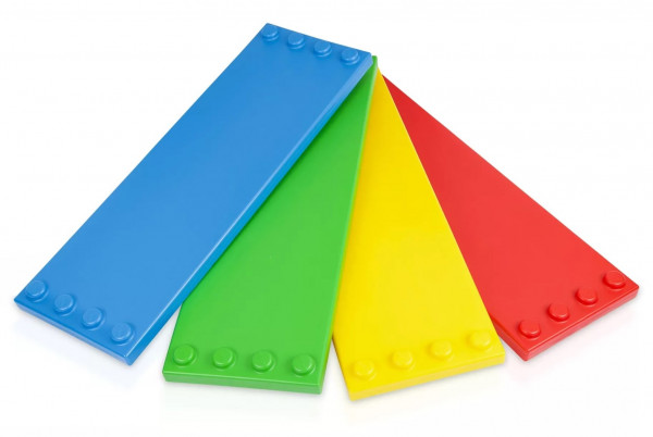 4 Stück Regalplatten Set, Grundplatten für XXL Spielbausteine, Systemplatten