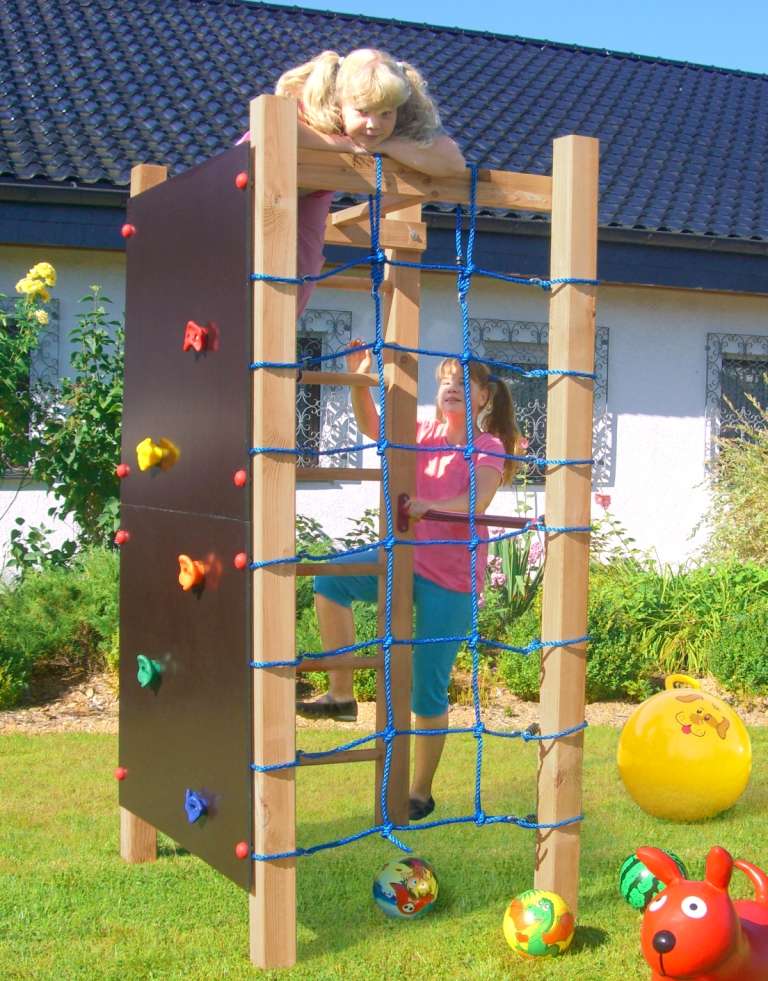 Multispielanlage Luca mit Schaukel, Kletterwand, Reckstange