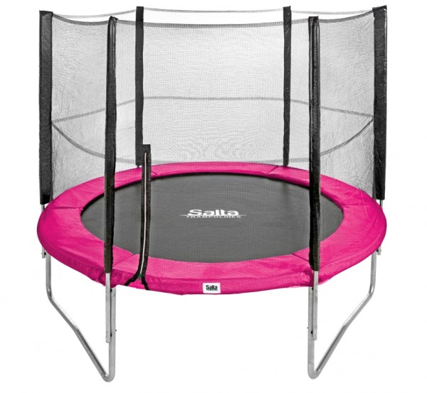 Salta Trampolin rund  2,44 m, pink Combo mit Fangnetz, Schutzrand