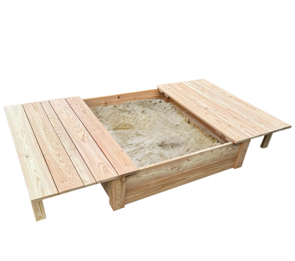 Sandkasten 120 x 120 x 31 mit Deckel aus Lärchenholz