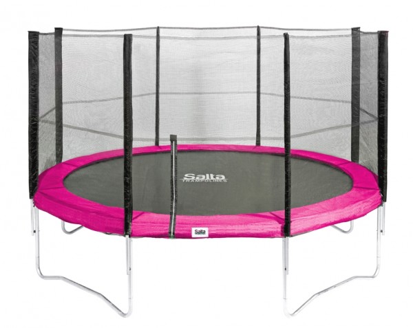 Salta Trampolin rund  3,66 m, pink Combo mit Fangnetz, Schutzrand