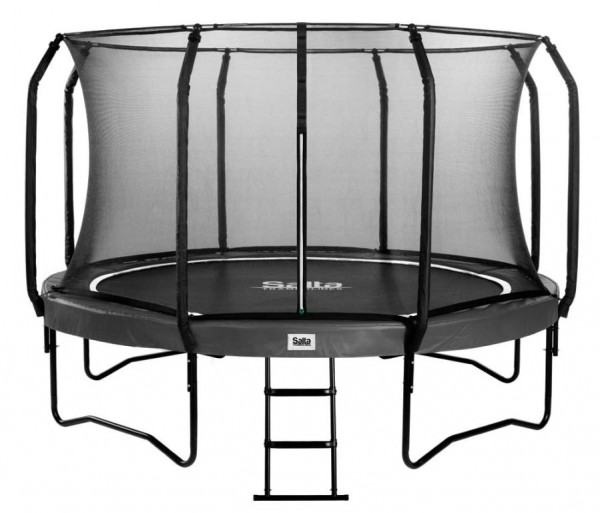 Salta Trampolin rund  3,66 m, First Class schwarz mit Fangnetz, Schutzrand, ...