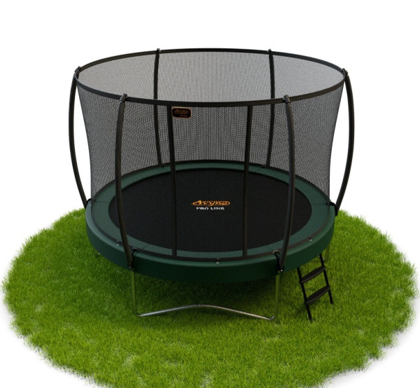 Proline Trampolin rund Ø 3,05 m grün mit Fangnetz, Leiter