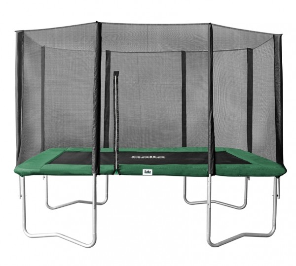Salta Trampolin eckig 2,14 x 3,05 m, grn Combo mit Fangnetz, Schutzrand