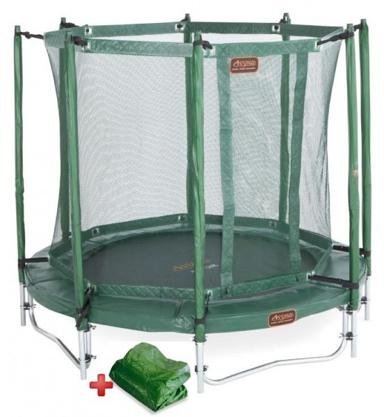 Proline Trampolin 2,00 m grn mit Fangnetz, Abdeckplane